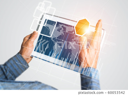 Concept of global connection and interaction interface on notebook display Concept of global connection and interaction interface on notebook display 60053542