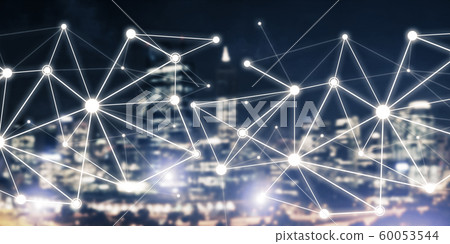 Modern wireless technologies as means of communucation and networking on dark background Modern wireless technologies as means of communucation and networking on dark background 60053544