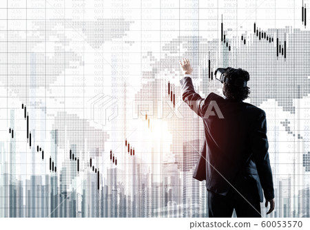 Experiencing virtual reality as new concept in technologies for business. Mixed media 60053570