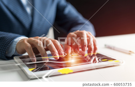 Businessman analyzing financial data concept Businessman analyzing financial data concept 60053735