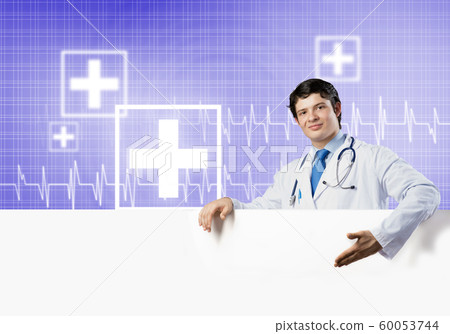 Doctor with banner Doctor with banner 60053744