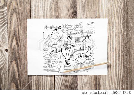 Creative project management pencil hand drawn Creative project management pencil hand drawn 60053798