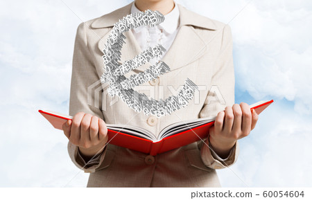 Businesswoman with euro currency sign 60054604