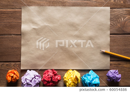 Concept of inspiration and creativity with paperballs. Place your text Concept of inspiration and creativity with paperballs. Place your text 60054886