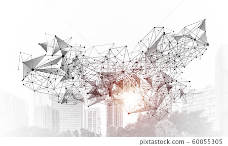 Abstract digital network connection lines Abstract digital network connection lines 60055305