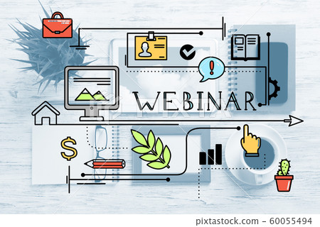 Online educational process concept. Online educational process concept. 60055494