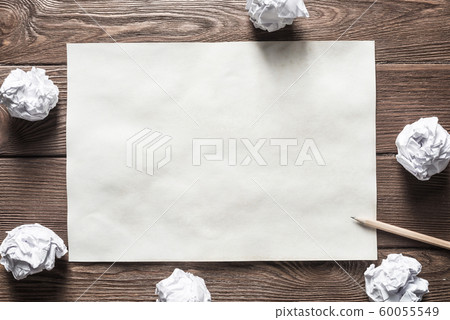 Concept of creativity and inspiration presented by blank papershit. Place your text 60055549
