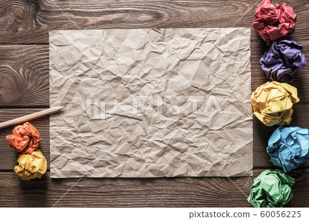 Concept of inspiration and creativity with paperballs. Place your text Concept of inspiration and creativity with paperballs. Place your text 60056225