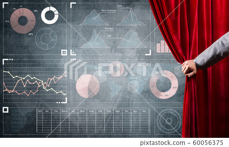 Business success strategy concept presented by infographs on concrete wall Business success strategy concept presented by infographs on concrete wall 60056375