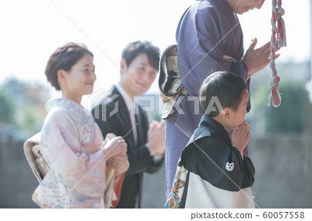 festival day for children of three, five and seven years of age, grandchild, grandchildren 60057558