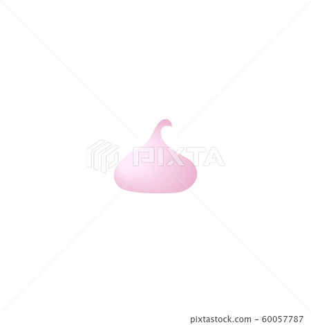 White and pink marshmallow isolated on white 60057787