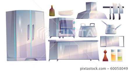 Kitchen restaurant appliances and furniture set. 60058049