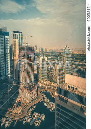Construction site in Dubai, United Arab Emirates Construction site in Dubai, United Arab Emirates 60058124