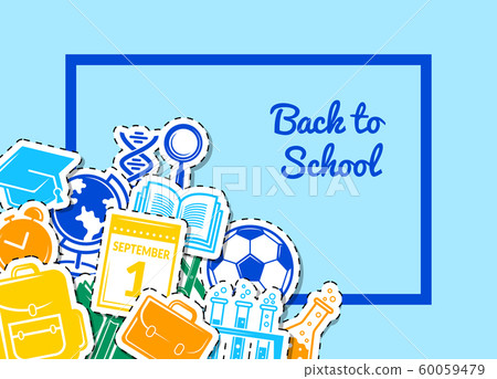 back-to-school-background-with-stationery-and-scho-vector-21530194