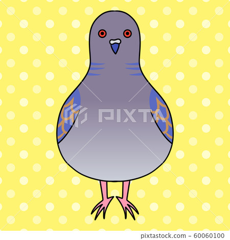 Illustration of dove in front (dot, yellow background) Illustration of dove in front (dot, yellow background) 60060100