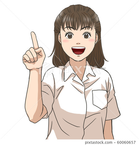 High school girl explaining with a smile (summer clothes) High school girl explaining with a smile (summer clothes) 60060657