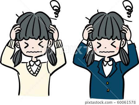 Illustration of a student holding a head student Illustration of a student holding a head student 60061578