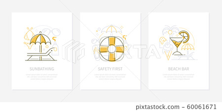 Summer vacation concept - line design style banners Summer vacation concept - line design style banners 60061671