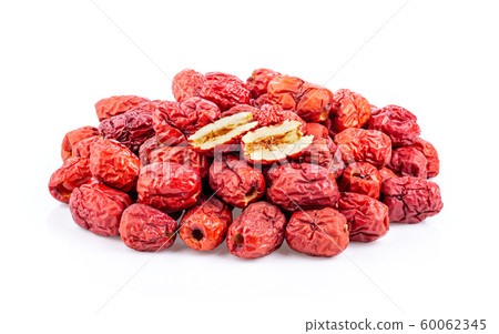 Jujube Chinese dried on white background. full depth of field 60062345