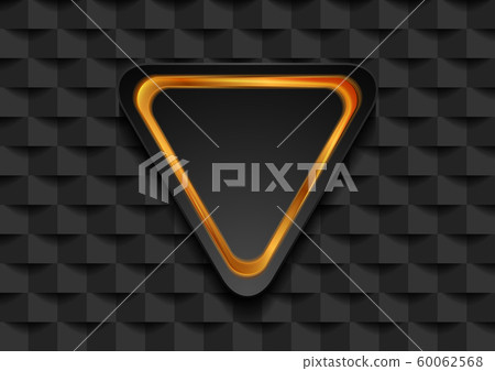 Golden triangle on black tech mosaic abstract 60062568