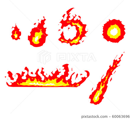 Anime fire illustration.Fire and flames Stock Illustration