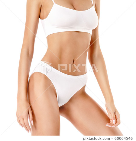 woman's torso close-up isolated on white background 60064546