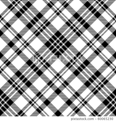 Diagonal black white check plaid seamless pattern - Stock Illustration ...