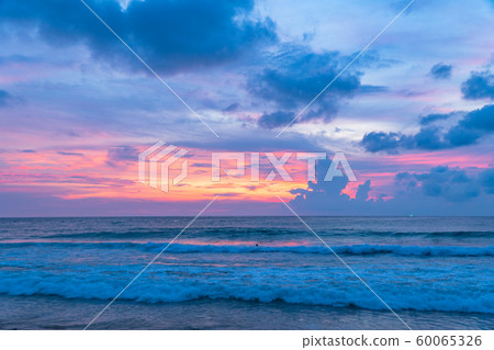 sweet sunset above purple wave 60065326