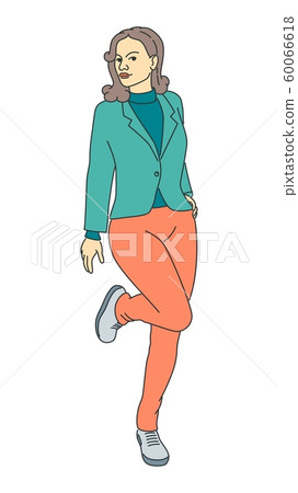 Professional female office worker line art drawing - Stock Illustration  [60066618] - PIXTA