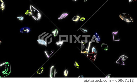 Various Colorful Gemstones 3D Rendering 60067118