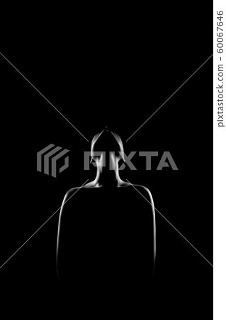 female silhouette on black female silhouette on black 60067646