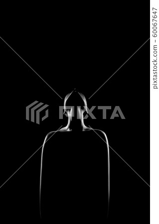 female silhouette on black female silhouette on black 60067647