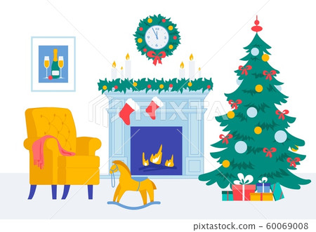 Cozy Living Room New Year Christmas Eve Interior 60069008