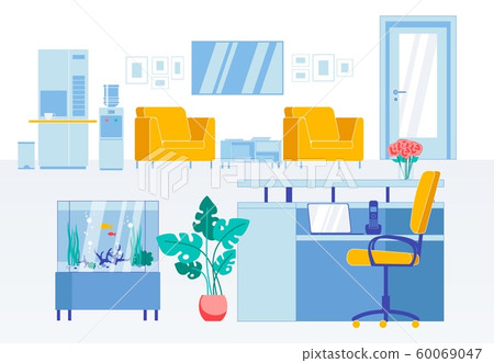 Reception Flat Interior in Modern Business Office 60069047