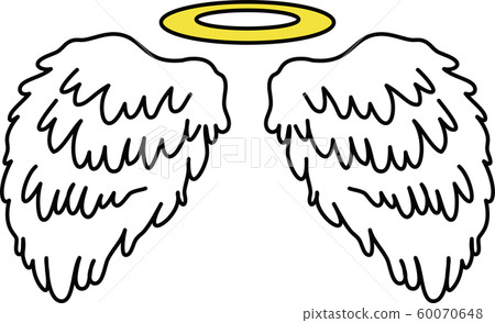 Angel wings wings halo angel ring jump design - Stock Illustration ...