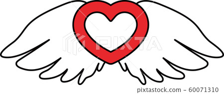 Angel wings wings halo angel ring jumping heart - Stock Illustration ...