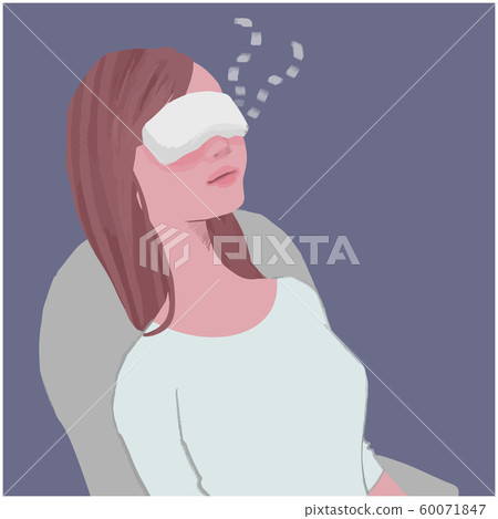 Woman with steam towel on eyes 60071847