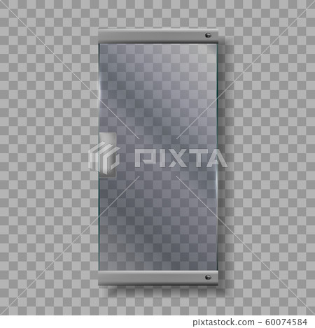 Glass Door With Handle And White Frame Vector Glass Door With Handle And White Frame Vector 60074584