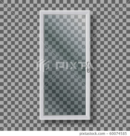 Glass Door With Handle And White Frame Vector Glass Door With Handle And White Frame Vector 60074585