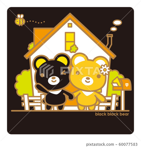 Black Black Bear Pair +房子 60077583