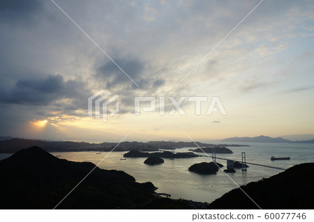 Shimanami Kaido, Oshima, Mount Guero, Observation deck, Sunset, November, Cloudy 60077746