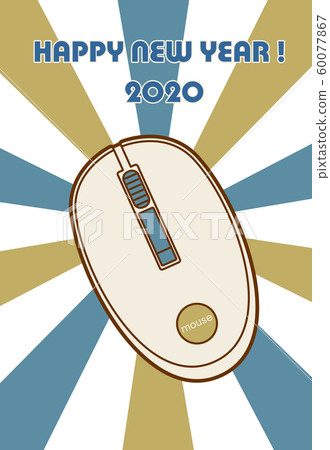 Mouse new year's card template vector illustration 60077867