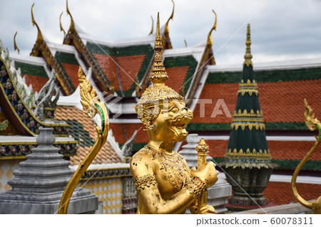 Beautifully stunning gold statue of a Kinnara, a 60078311