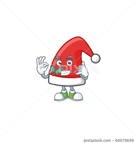 Call me cute santa claus hat mascot cartoon style Call me cute santa claus hat mascot cartoon style 60078699