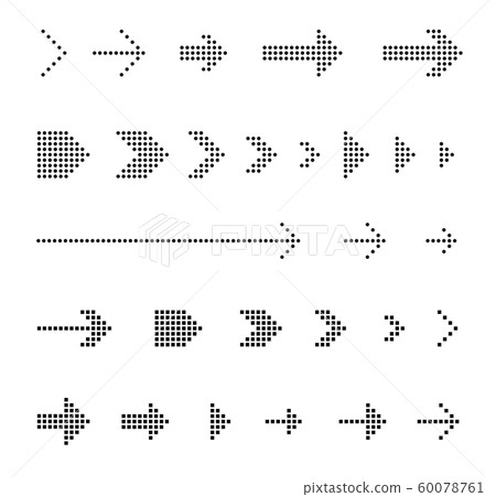 Dot pattern arrow icon set - Stock Illustration [60078761] - PIXTA