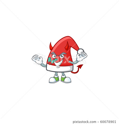 mascot cartoon of santa claus hat on a Devil gesture design mascot cartoon of santa claus hat on a Devil gesture design 60078901