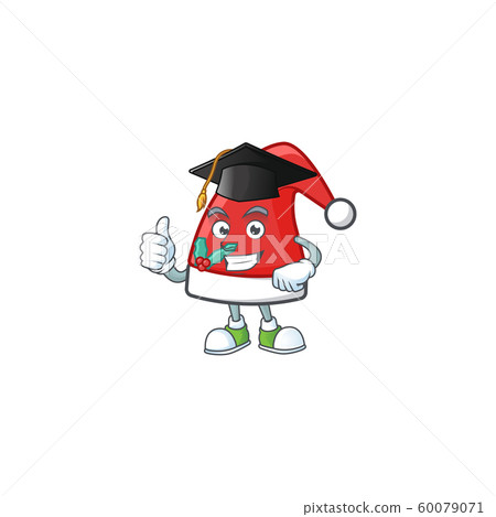 Happy santa claus hat wearing a black Graduation hat 60079071