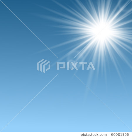 Warm summer days sunlight beams layout realistic vector illustration isolated. 60081506