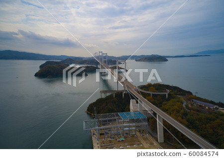 Shimanami Kaido Kurushima Kaikyo Bridge (aerial photography by drone) Shimanami Kaido Kurushima Kaikyo Bridge (aerial photography by drone) 60084574