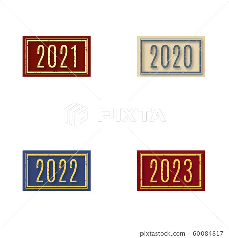 Set of stamps with numbers, vector illustration. Set of stamps with numbers, vector illustration. 60084817